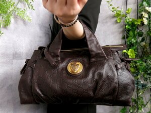 ●超美品●GUCCI グッチ●グッチシマ●ヒステリア●レザー 本革●ハンド バッグ●ブラウン●G金具●腕掛け●B5 収納●書類 かばん●Js46806