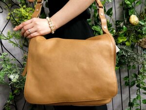 ●超美品●CELINE セリーヌ●カーフ レザー 本革●ショルダー バッグ●キャメル●ゴールド金具●斜め掛け●A4 収納●書類 かばん●Js47169