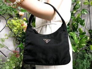 ●超美品●新品同様●PRADA プラダ●三角ロゴプレート●ポコノ ナイロン●アクセサリーポーチ ハンド バッグ●黒●SV金具●かばん●Js47127