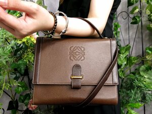 ●超美品●LOEWE ロエベ●アナグラム●フラップ●カーフ レザー 本革●2wa