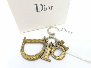 * super-beauty goods *Christian Dior Christian * Dior * car f leather original leather * Logo key holder charm * Gold silver metal fittings *A5428