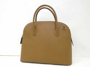 ◆美品◆CELINE セリーヌ◆ロゴ型押し◆カーフ レザー 本革◆ハンド バッグ◆キャメル ゴールド金具◆腕掛け◆A4サイズ収納可◆A5468