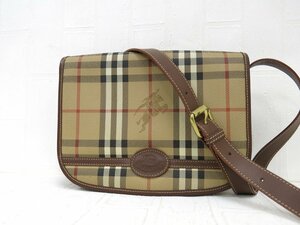 ◆超美品◆BURBERRY バーバリー◆ノバチェック◆PVC レザー 本革◆ショルダー バッグ◆ベージュ ブラウン G金具◆ヴィンテージ◆A5480