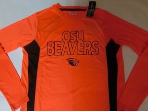 激レア USA購入 チャンピオン製 USカレッジ オレゴン州大ビーバーズ【OREGON STATE】【OSU BEAVERS】ロゴプリント ロングＴUS M オレンジ