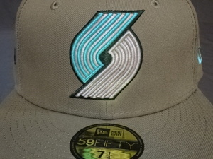 USA購入【NEWERA】【59FIFITY】NBA ポートランドトレイルブレイザーズ【Portland Trail Blazers】NBA75周年記念 ロゴ刺繍入りCAP (7 1/4) 