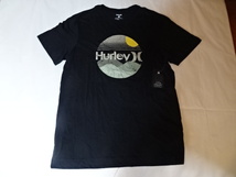 USA購入 人気アメカジ サーフ系ブランド 【Hurley】ハーレー【MOON MOUNTAIN】 丸ロゴプリントＴシャツUS Lサイズ ブラック_画像2