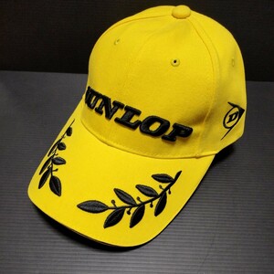 ● ダンロップ「DUNLOP キャップ」ロゴ　 帽子 刺繍　黒ロゴ
