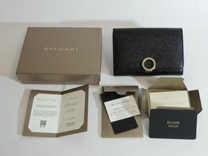 未使用品BVLGARI ブルガリ 三つ折り財布 280555ブラック レザー 財布 シルバー金具