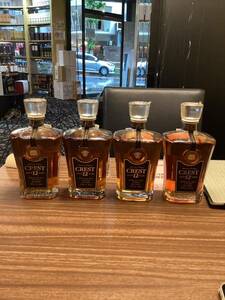 1円~ 未開栓SUNTORY WHISKY サントリー ウイスキー CREST クレスト 12年 700ml 43% 古酒 4本セット