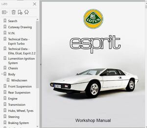  Lotus esprit S1 & S2 Factory manual & parts list ( parts map ) ( Work shop manual service book repair book )