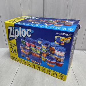 【 送料無料 】 未使用 ◆ Asahi KASEI Ziploc バラエティーパック コンテナー ＆ スクリューロック 24個 ジップロック 電子レンジOK 料理