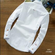 未使用 カジュアルシャツ 白シャツ メンズ シャツ 長袖 ビジネス ボタンダウンシャツ スリムシャツ 通勤トップス 7色 サイズ選択可_画像9