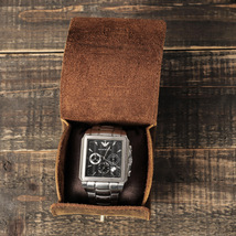 未使用 腕時計収納ケース本革　携帯用腕時計ケースウォッチケース 収納 メンズ 高級時計入れ 一本用収納ボックス保管 コーヒー_画像4