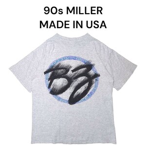 USA製 90s MILLER ビッグプリントTシャツ　オールドサーフ　古着