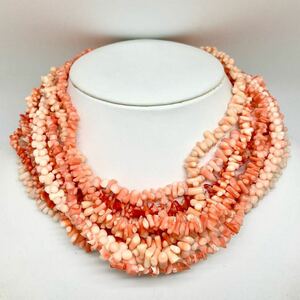 「珊瑚ネックレス10点おまとめ」m 重量約165g サンゴ さんご necklace coral コーラル 赤 桃色 枝 丸玉 白 silver DC0 ロング