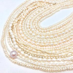 「淡水パールアクセサリーパーツおまとめ」m重量約178g 淡水真珠 ケシ バロック ベビー pearl Pearl necklace accessory ルース CE0