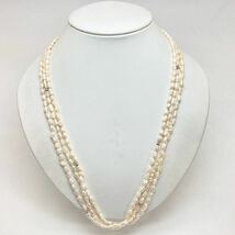 「淡水パールネックレスおまとめ」m約38.5g 約4.5mmパール pearl necklace accessory jewelry silver CF0/DA0_画像1