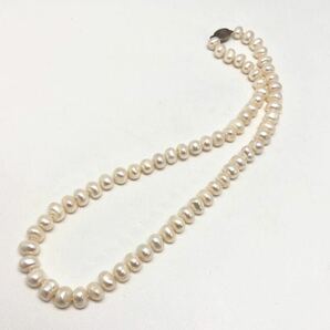 「淡水パールネックレスおまとめ」m約44.2g 約8-9mmパール pearl necklace accessory jewelry silver CE0/DA0の画像3