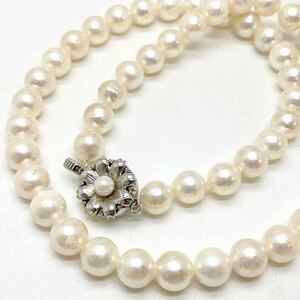 ［アコヤ本真珠ネックレス］m 重量約36.7g 約7.5~8.0mm 約42.5cm pearl necklace silver DB0/DC0