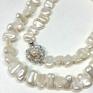 ［淡水パールネックレス］m 約19.7g 約41.0cm pearl jewelry necklace ジュエリー accessory アクセサリー DA5/DA5