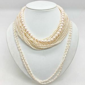 「淡水パールネックレス5点おまとめ」m 約165g真珠 ケシ バロック ベビー pearl Pearl necklace jewelry silver DA0