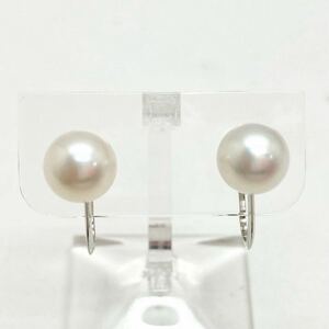 「K14WG アコヤ本真珠イヤリング」m 重量約1.9g 約7mm pearl Perl パール earring pierce jewelry ジュエリー DE5