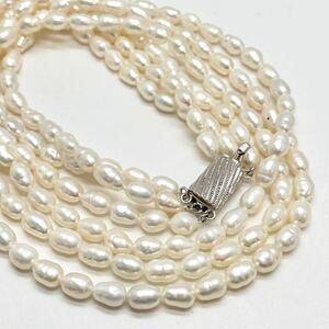 「淡水パールネックレスおまとめ」m 約50.7g 約　5mmパール pearl necklace accessory jewelry silver CE0/DA0