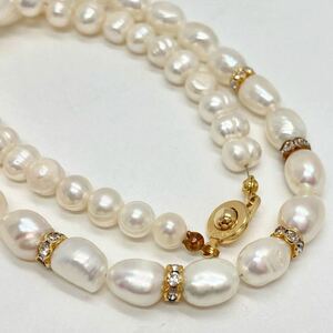 [ пресная вода жемчуг колье . суммировать ]m примерно 37.2g примерно 6.5-8mm жемчуг pearl necklace accessory jewelry silver CE0/DA0