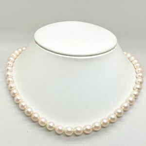 ［アコヤ本真珠ネックレス］m 重量約25.4g 約6.0~6.5mm 約43.0cm pearl necklace silver DA5/DA5