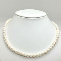 ［アコヤ本真珠ネックレス］m 重量約31.2g 約6.5~7.0mm 約46.0cm pearl necklace silver DA0/DC0_画像1