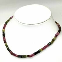 ［K18マルチカラートルマリンネックレス ］m 重量約20.8g 約43.0cm tourmaline multicolor necklace jewelry green pink DE0_画像3