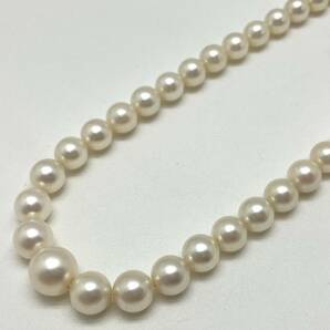 ［アコヤ本真珠ネックレス2点おまとめ] m 重量約48.0g 約3.5~8.0mm ベビーパール 2連 baby pearl necklace silver DA0の画像3