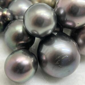 ［南洋黒蝶真珠23点おまとめ］m 重量約50g/250ct 約10.0-13.0mm珠 pearl パール ルース 裸石 宝石 ジュエリー jewelry の画像2