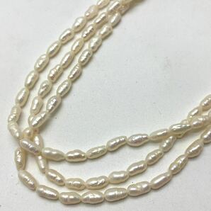 ［淡水パールネックレス5点おまとめ］m 重量約155g 真珠 ケシ ボタン necklace accessory jewelry silver DA0の画像2