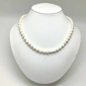 ［淡水パールネックレス］m 約49.4g 約48.0cm pearl jewelry necklace ジュエリー accessory アクセサリー 水晶 DA0/DE0の画像1