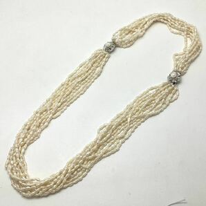 2WAY!!［淡水パール10連ネックレス］m 重量約76.2g 約60.0cm ブレスレット bracelet accessory jewelry 真珠 necklace DA0/DA0の画像2