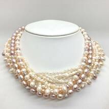 「淡水パールネックレス5点おまとめ」m 約156g 真珠 ケシ バロック ベビー pearl Pearl necklace jewelry silver DA0_画像1