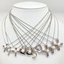 「パールネックレス10点おまとめ」m 約 60g 真珠 クロス pearl Pearl necklace jewelry silver CE0_画像1