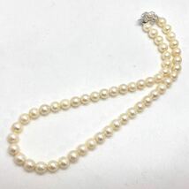 「アコヤ本真珠ネックレス」m約37.7g 約7.5-8mmパール pearl necklace accessory jewelry silver DB0/DC5_画像3