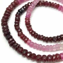 ［ルビーアクセサリーパーツおまとめ］m ◎重量約12.2g 裸石 宝石 約3.0~4.0mm ruby コランダム 紅玉 jewelry necklace ガラス 両穴 CE0_画像3