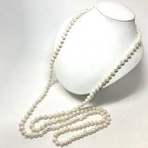 「淡水パールネックレス」m 約171.3g 約155cm パール pearl ロング long necklace accessory jewelry silver DA5/DC0_画像1