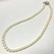 ［アコヤ本真珠ネックレス］m 重量約30.2g 約6.5~7.0mm 約43.0cm pearl necklace silver DA0/DB0_画像2