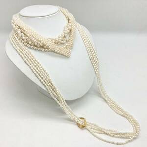 「淡水パールネックレス5点おまとめ」m 約190.5g真珠 ケシ バロック ベビー pearl Pearl necklace jewelry silver DA0