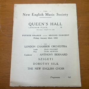 Szigeti and Dorothy Silk ,Queen's Hall 1932 シゲッティ ドロシーシルク 1932年