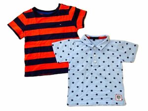 【送料無料】トミーヒルフィガー　半袖Tシャツ ポロシャツ　２枚セット　まとめ売り　サイズ100 綿100% 匿名配送