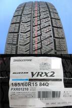 4本SET エクスチェンジャー012 5.5J+43 ブリヂストン BLIZZAK VRX2 22年 185/60R15インチ 130系 ヴィッツ ハイブリッド GK シャトル_画像2