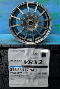 取寄せ品 エクスチェンジャー012 7.0J+38 5H-114.3 ブリヂストン VRX2 2022年 215/55R17インチ カムリ アベンシスワゴン レクサスHS