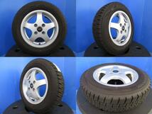 LA350Sミライース 4本 13インチ4H 4穴 PCD 100 23年製 バリ山 ダンロップ 155/70R13 スタッドレス 冬用 冬タイヤアルミホイールセット_画像2