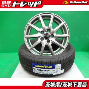 シエンタ 170系 175系 中古アルミホイール 新品サマーセット グッドイヤー 2023年製 EG01 185/60R15 JL10 6.0J +45 5H100 4本 組込済