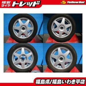 ★いわき★中古 14インチ夏タイヤホイールセット！FEID 5.5J+38 8HM 175/65R14 ダンロップ 送料無料！